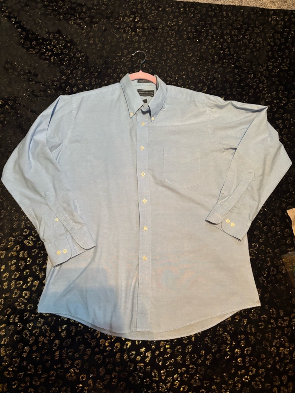 David Taylor Light Blue Oxford Button-Down Shirt